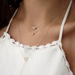 Dainty necklace zircon necklace  Delicate necklace  Minimalist necklace